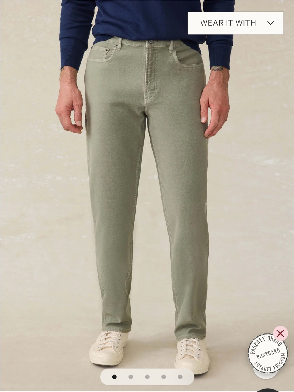 Faherty Stretch Terry 5-Pocket Pant chino